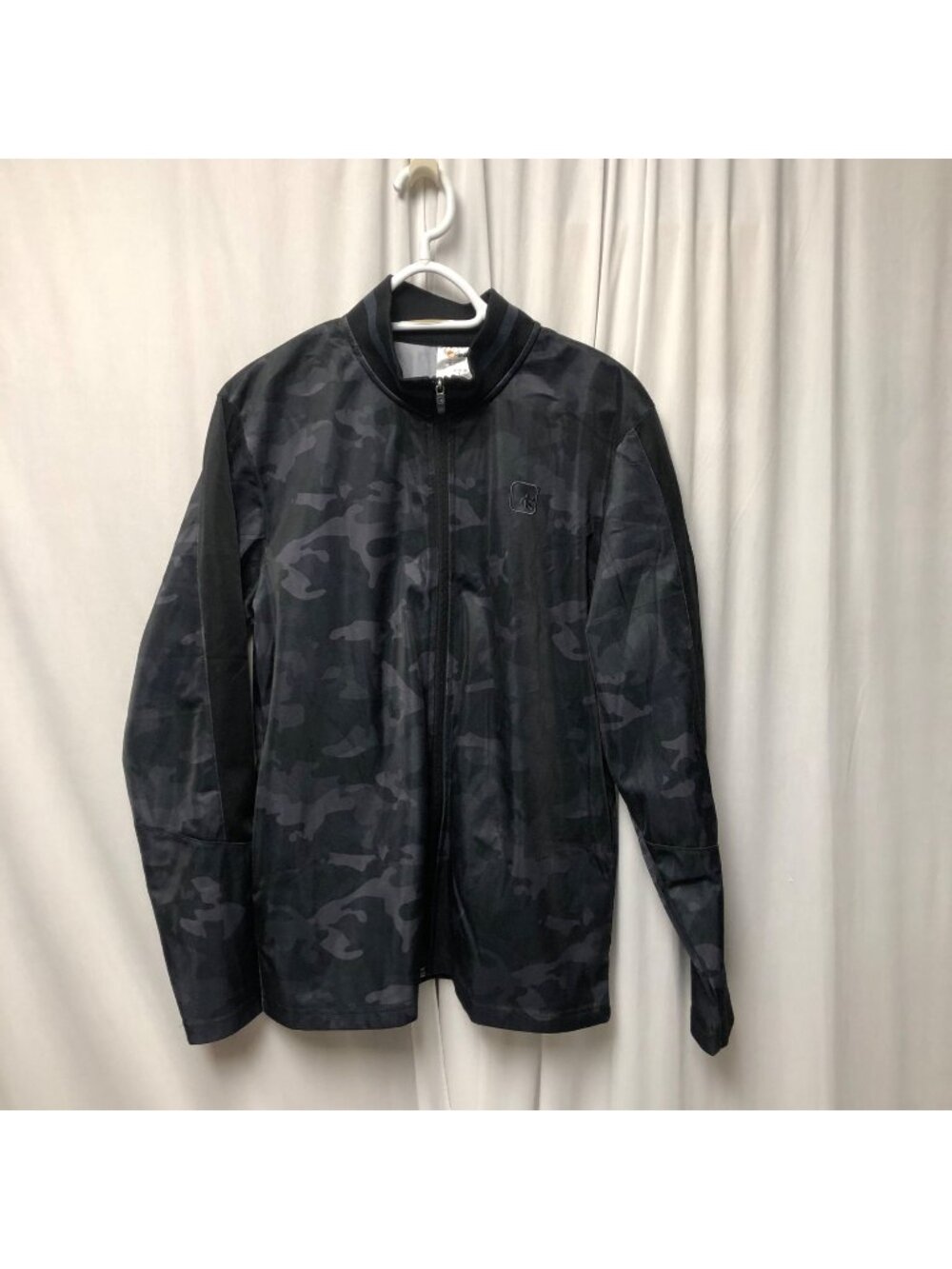 AND1 Jacket Mens Size Medium Black Gray Camouflage Full Zippered Athletic Track